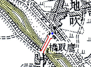 上の地図から鷹取橋周辺を拡大したもの