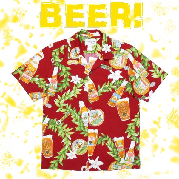 ハワイアンなビール柄のアロハシャツ アロハシャツ着る蔵のブログ