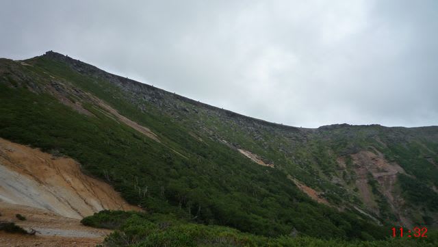 硫黄岳の稜線
