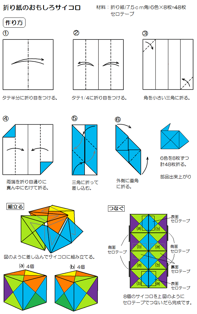 折り紙のおもしろキューブ おもちゃおじさん