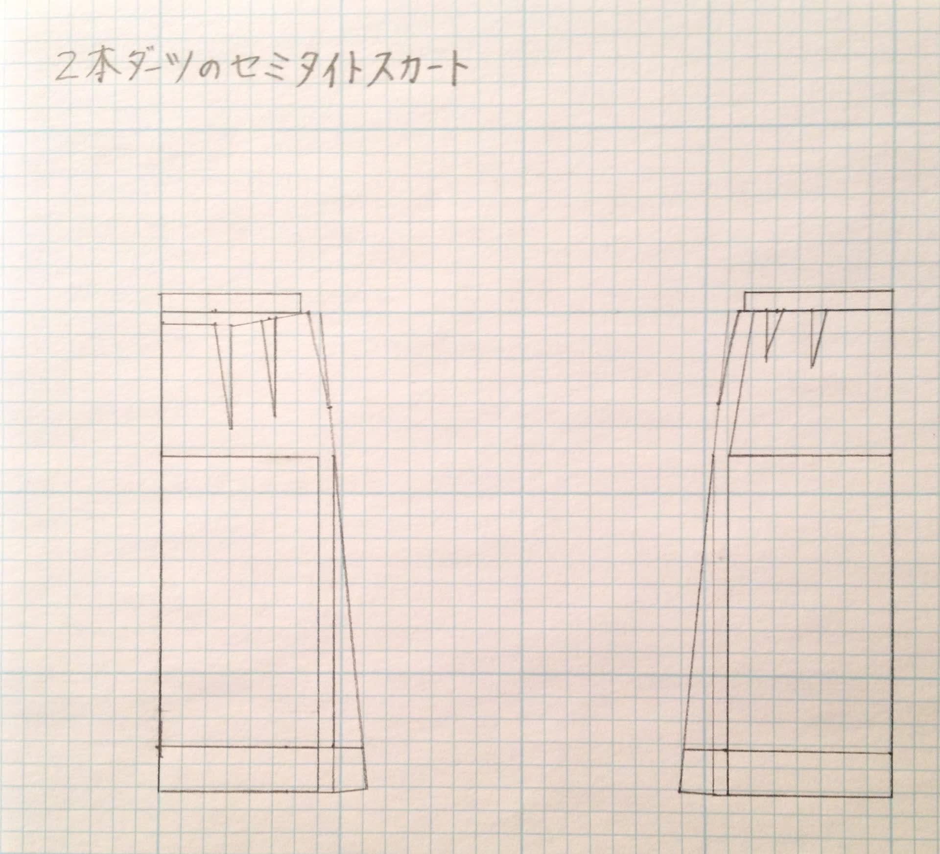 セミタイトスカートの製図 計算 ボレロ 襟巻 サマーセーター カーディガンとアンサンブル ひかり