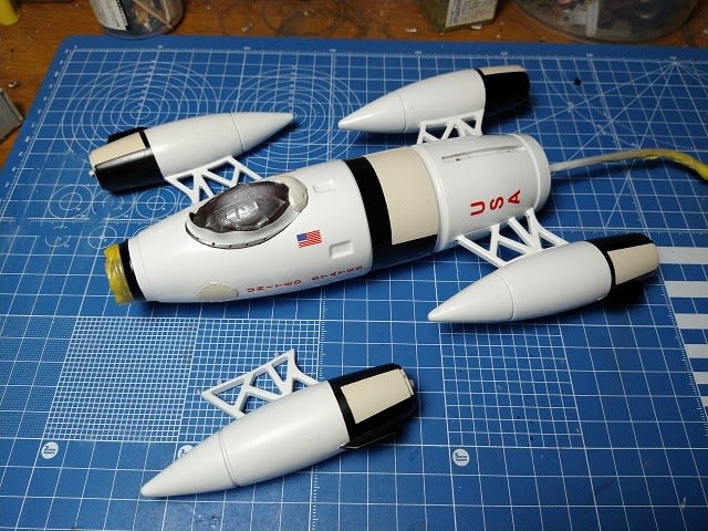 ペガサスホビー1/72 アポロ27号 製作記 #4 完成 - ワイのもじけた