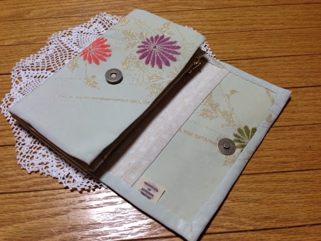 着物地の残りで長財布 完成 Yukidarumaのハンドメイド日記