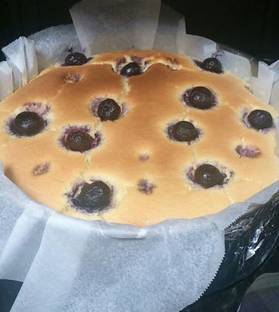 ブルーベリースフレチーズケーキ おかしなお菓子や手作り小物