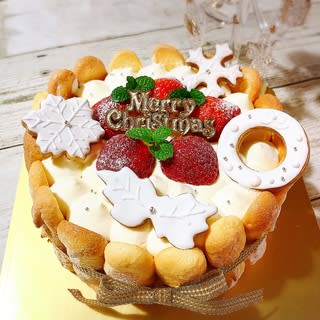 こんなケーキもいかがでしょ クリスマスケーキ アイシングクッキー ムキフムキよりマエムキ