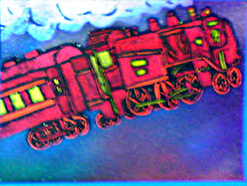 ５、６年 木版画「銀河鉄道」 - totoroの小道