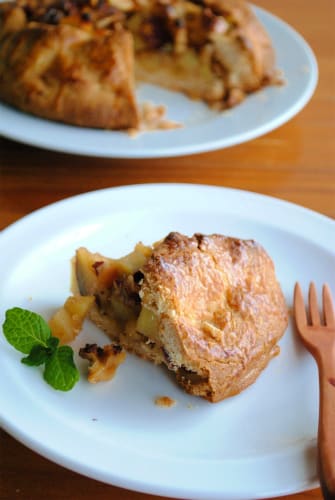 ホットケーキミックスで 型の要らない りんごとさつまいもの サクサク タルト風 四万十住人の 簡単料理ブログ