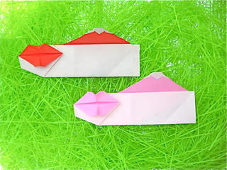 富士山とくちびるの箸袋おりがみ 創作折り紙の折り方
