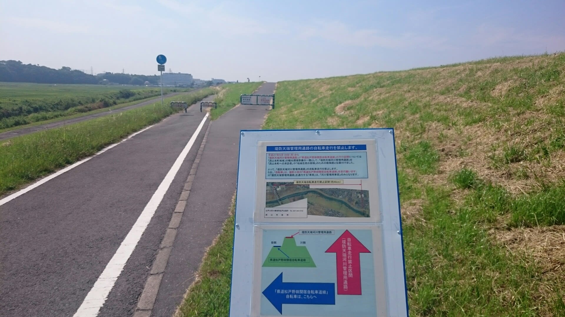 江戸川左岸 流山 の堤防上道路が自転車通行禁止となった件 シクル マーモット Cycles Marmotte