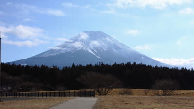 富士五湖巡り 朝霧高原からの富士山 裏富士 里山で出会った風景