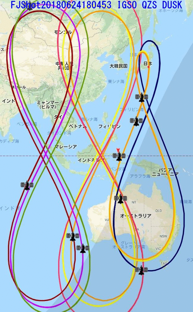 18 06 24 Qz Dusk Line 6 24 18 jst 2時間 分アニメgif 南十字星からアジアqzss 日 Igso 中 印 を眺める