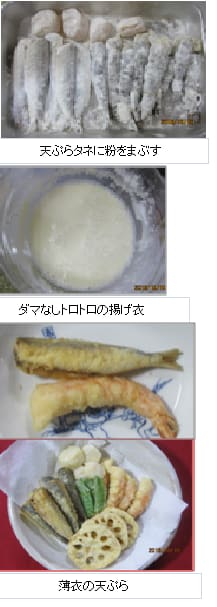 薄衣の天ぷら 男の料理指南