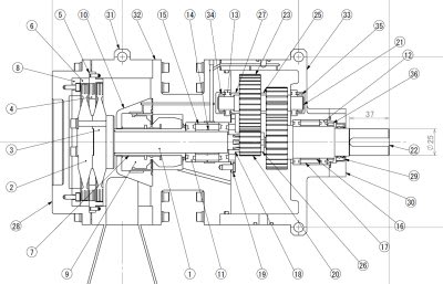 超小型高速の速度複式蒸気タービンの構造図がこれです - 流体機械設計 