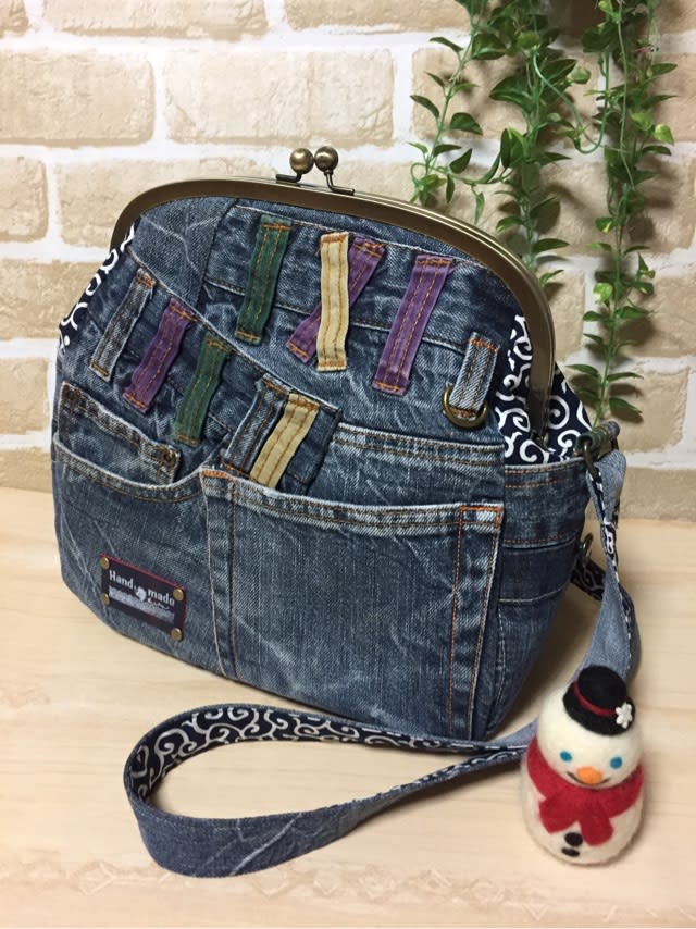 Remake denim ショルダーバック　ハンドメイド