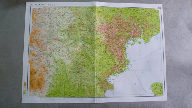 G-193 関東 京浜地方(32)規範日本大地図 昭和32年 - 新日本古 G-193 関東 京浜地方(32)規範日本大地図 昭和32年 - 新日本古