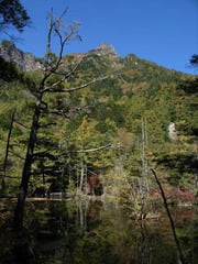 穂高岳と明神池