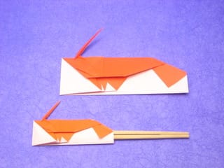 魚介箸袋5 エビ 創作折り紙の折り方
