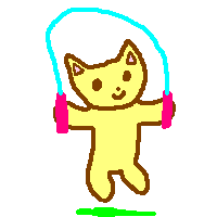 縄跳びをしている猫のイラスト
