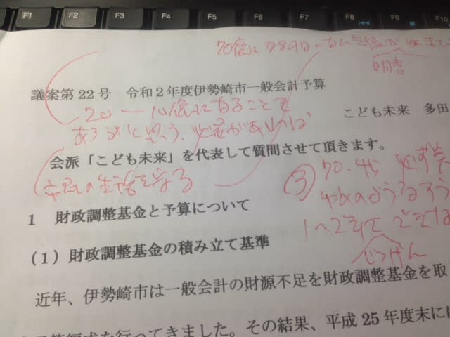 予算議案に対する 質疑 応答 伊勢崎市議会議員 多田稔 ただ みのる の明日へのブログ