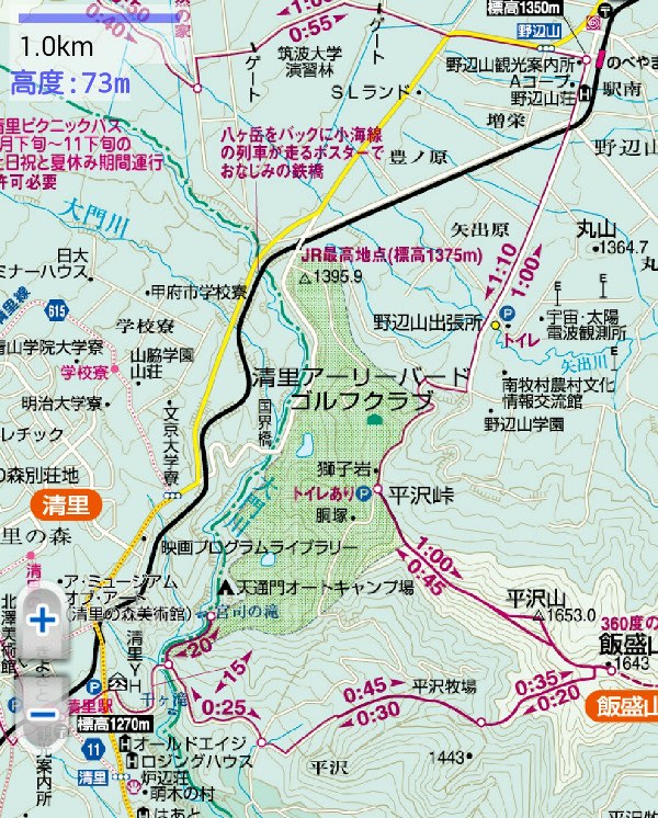 飯盛山コースマップ
