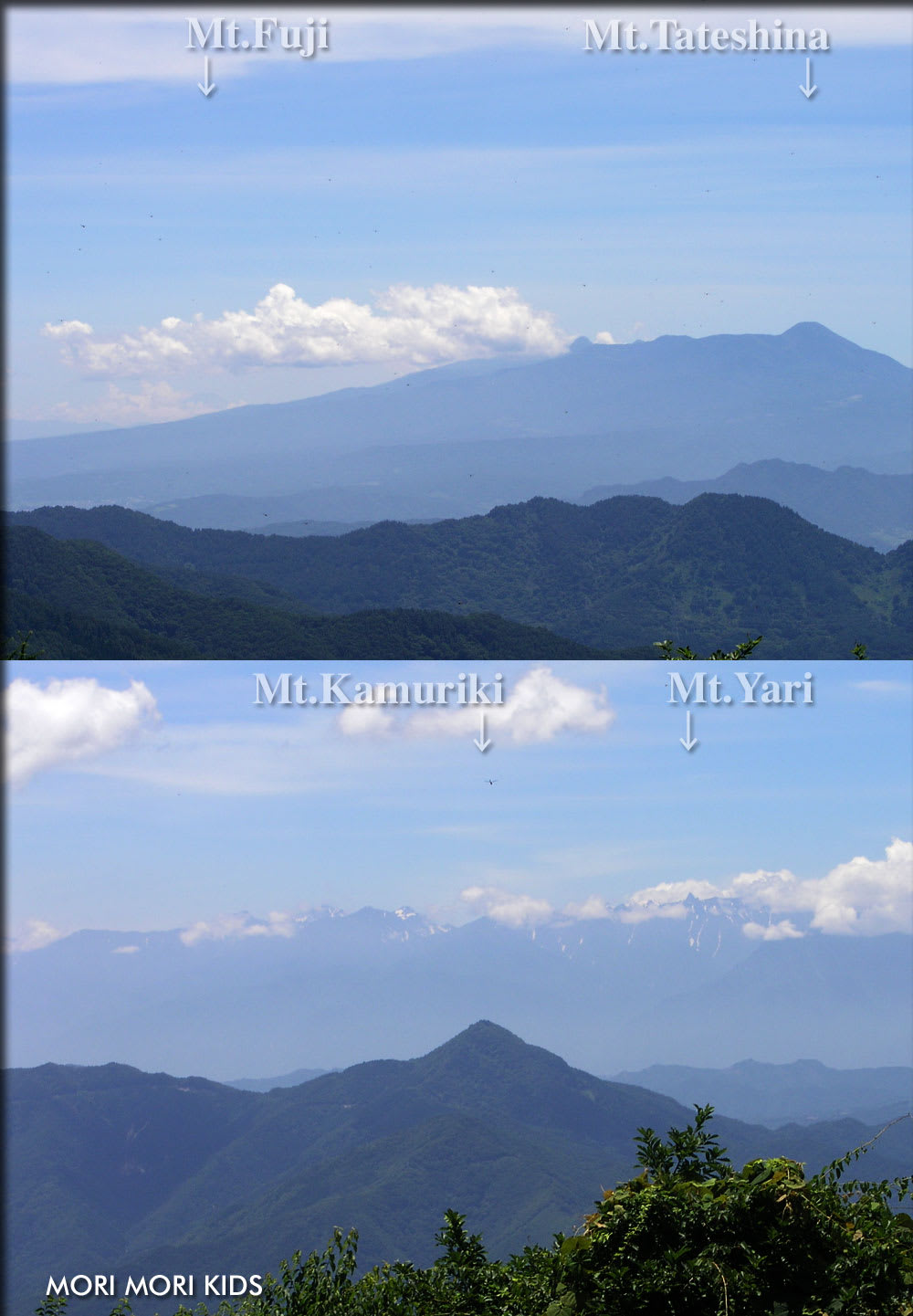 鏡台山から富士山が見えた 妻女山里山通信 モリモリキッズ