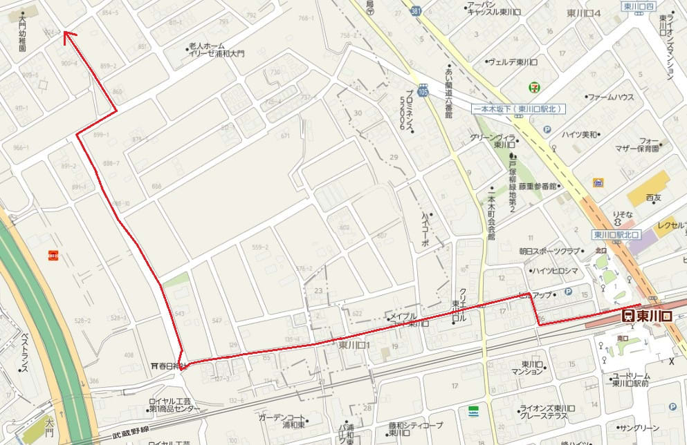 緑区大門から浦和美園駅まで 咲いた万歩 緑区大門から浦和美園駅まで 咲いた万歩