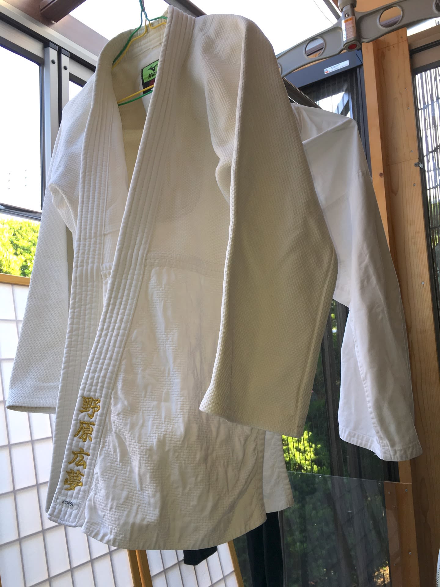 柔道衣の洗濯後の干し方 舟川柔道塾 塾長のブログ