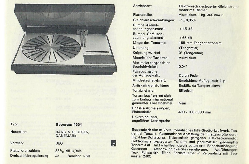 B&O Beogram4002 について - Decca Decolaがお嫁入り B&O Beogram4002 について - Decca Decolaがお嫁入り