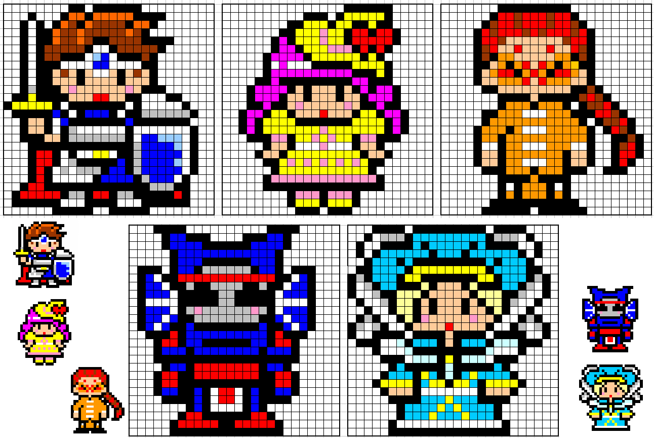 ドット絵 アイロンビーズ 画像は主に3dcgです