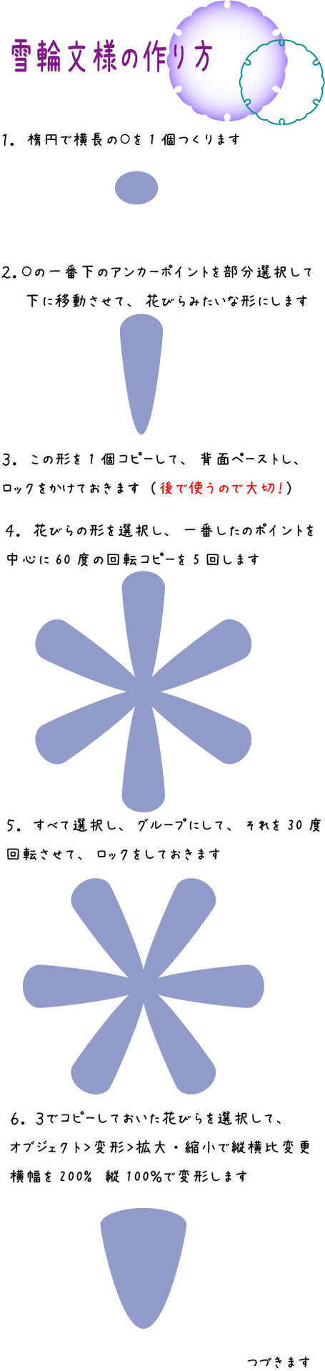 雪輪文様の作り方 Kumakuma日記