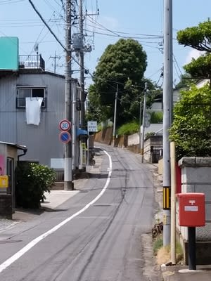 真夏の上り坂(茨城県筑西市の中心部)
