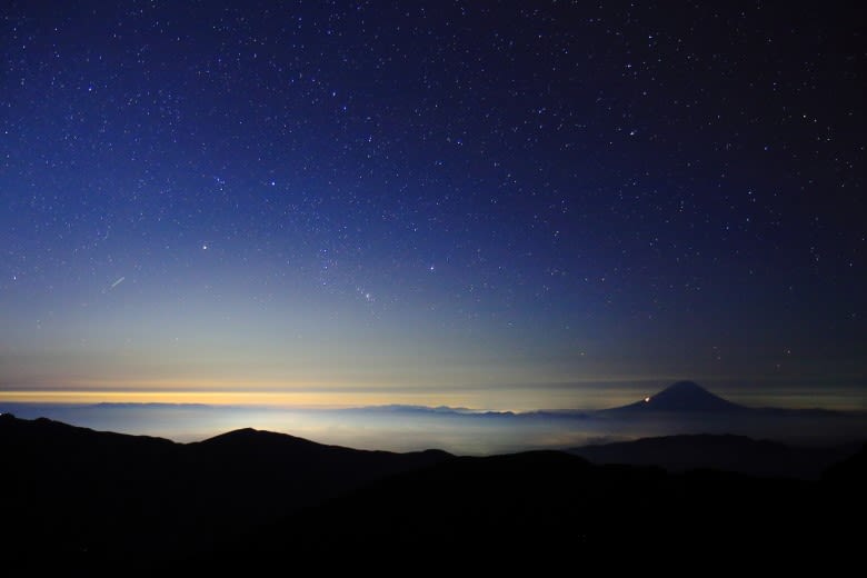 花と星の北岳へ 令和1年8月3日 4日 2日目 朝の部 山梨百名山から見る風景