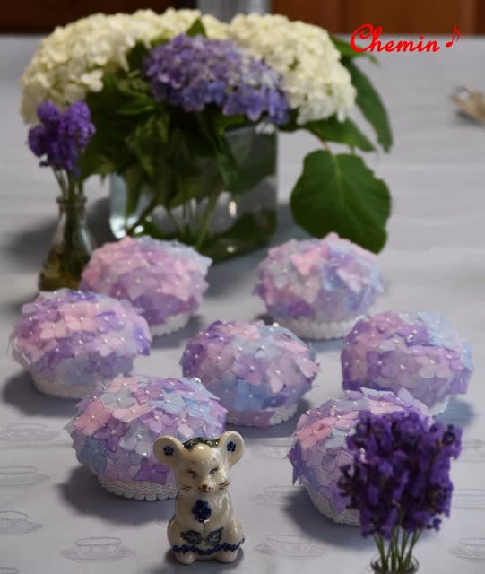 パーチメントクラフト 紫陽花 中平和子 Chemin お菓子の小径 ラボ コラボレッスン 終了とお礼 Chemin お菓子の小径 シュマン おかしのこみち