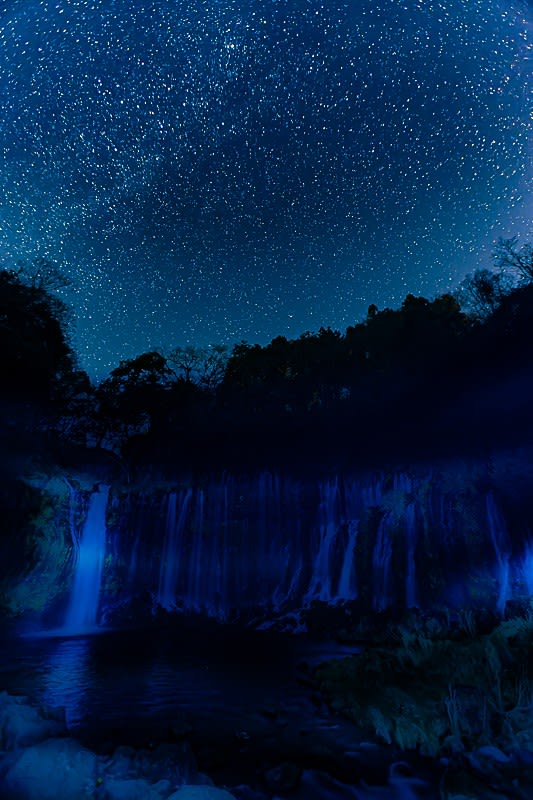 白糸の滝（星景）の写真