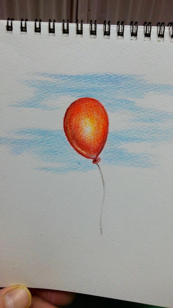 色鉛筆で風船 を描こう ノグブラックの 超色鉛筆 ノグブログ