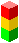 赤・黄色・黄緑の立方体が縦に３つ重ねられたイラスト