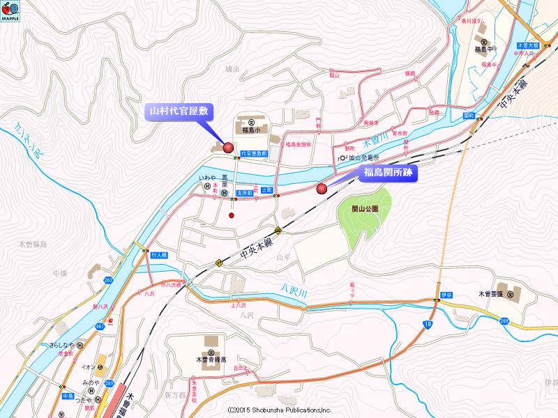 木曽福島の地図