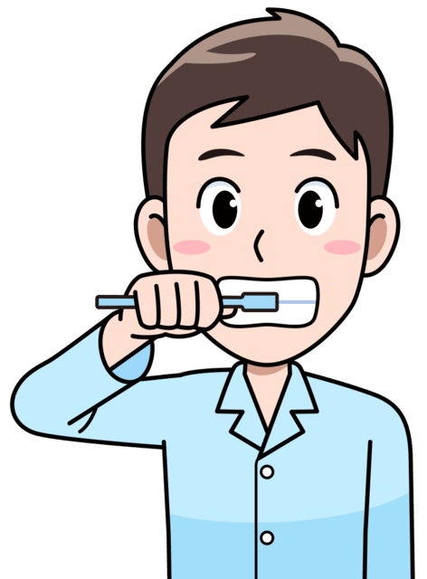 歯磨きをするパジャマ姿の男性 無料イラスト素材 イラスト素材図鑑