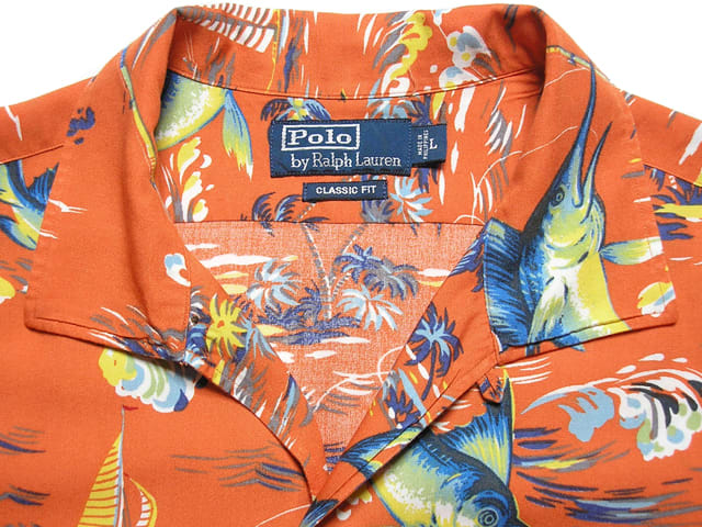 ポロ ラルフローレン  フィッシング 半袖プリントシャツ 柄シャツ 魚 XL