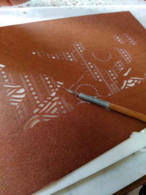 型染めの、額絵2枚と、スタンドのセット 純正入荷 おもちゃ・ホビー