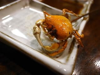 新宿 でめ金にて 沢蟹の素揚げ をいただきます 銀座の甚平喰い倒れ日記
