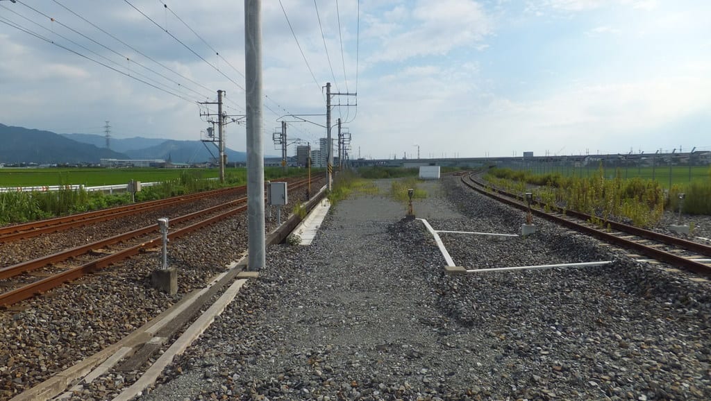新八代駅付近の旧新幹線渡り線