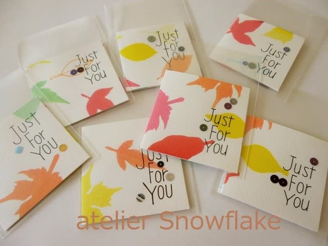 ミニ カード Just For You 秋バージョン カリグラフィー Atelier Snowflake