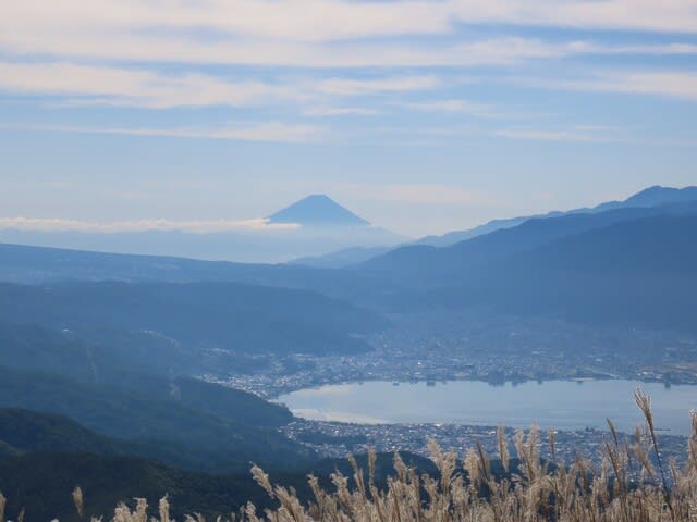 富士山　2023/09/25　高ボッチ山頂　　諏訪湖