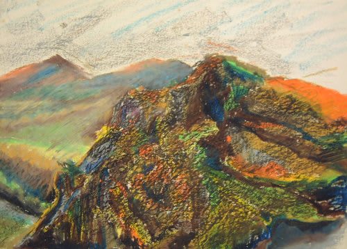 昔の絵 八ヶ岳 赤岳（多分） １９６１年 - 水彩画を友として ： 旧退職