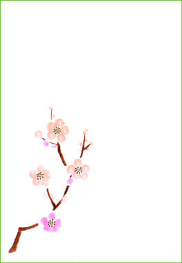 綿棒で描く 梅の花 おさんぽスケッチ にじいろアトリエ 水彩 色鉛筆イラスト スケッチ