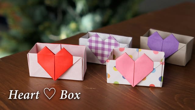 折り紙１枚でできる ハートの箱 折り紙で遊ぼ Ayukane