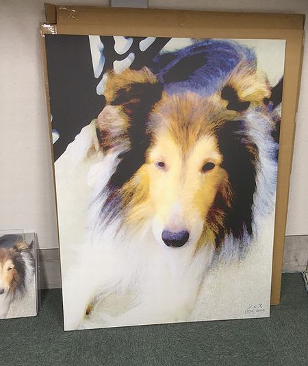 80号のキャンバスに甦る、愛犬シャス - ライフテースト株式 80号のキャンバスに甦る、愛犬シャス - ライフテースト株式