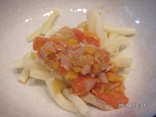 トマトたっぷりツナのパスタ 離乳食完了期 おひさまのレシピ