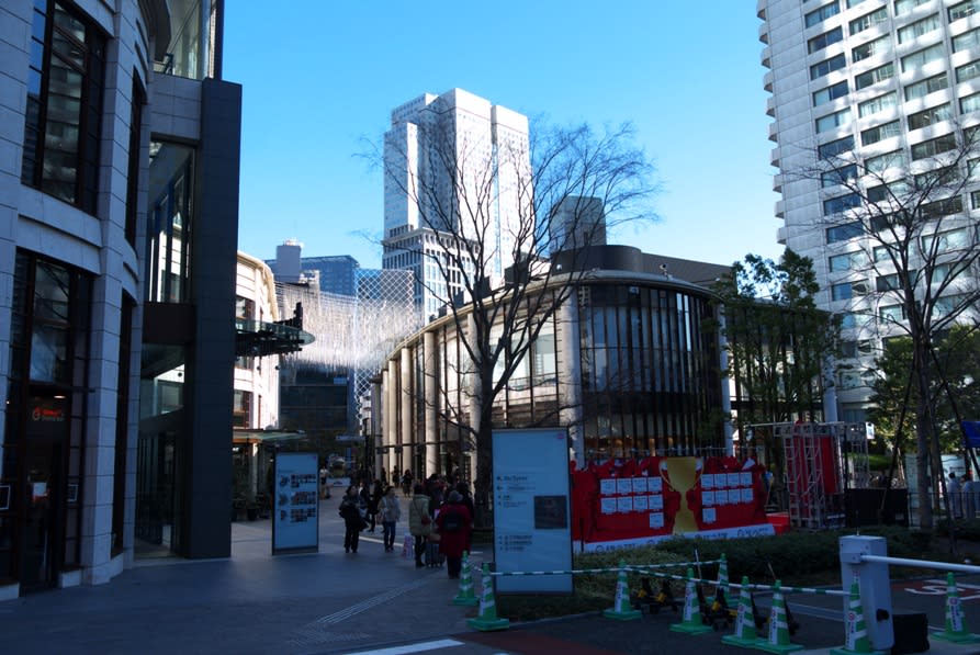 １２月の赤坂サカス ｂｉｚタワーアネックス２と さくら坂 の枯れ木並木 緑には 東京しかない